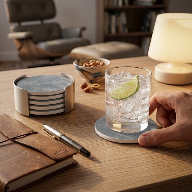 Dessous De Verre En Grès Gris uni grès — Fond personnalisé (Créateur téléchargé)