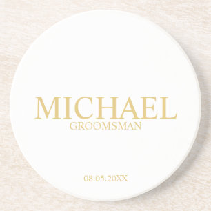 Dessous De Verre En Grès Groomsmen Gold Classic
