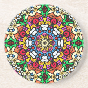 Dessous De Verre En Grès Groovy Funky Flower Power Coaster