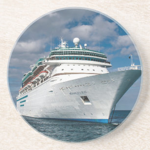 Dessous De Verre En Grès Gros bateau de croisière blanc