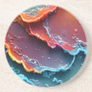 Dessous De Verre En Grès Gros plan de peinture colorée