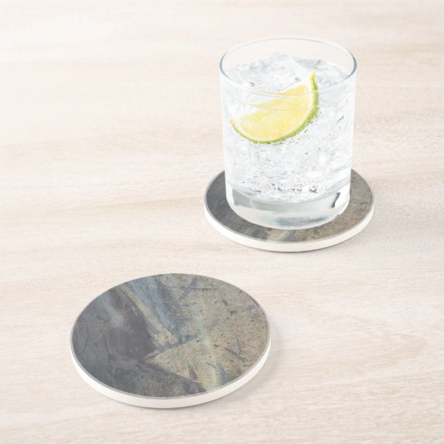Dessous De Verre En Grès Grungy Conception d'ardoise Abstraite (Côté)