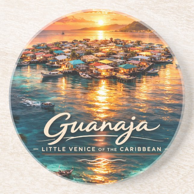 Dessous De Verre En Grès Guanaja la petite Venise des Caraïbes (Devant)