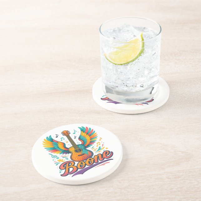Dessous De Verre En Grès Guitare Boone (Côté)