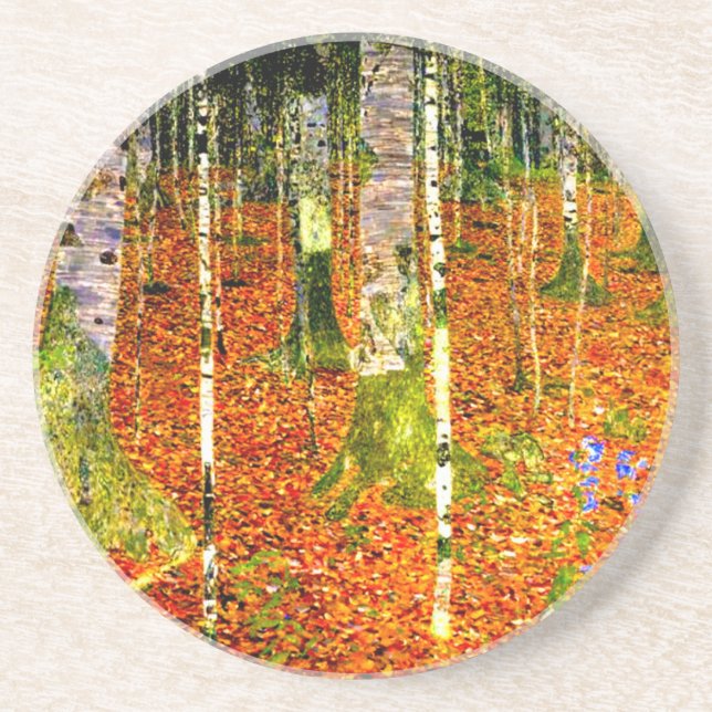Dessous De Verre En Grès Gustav Klimt Birch Trees (Devant)