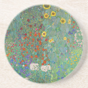 Dessous De Verre En Grès Gustav Klimt - Jardin de campagne aux tournesols