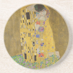 Dessous De Verre En Grès Gustav Klimt "Le Baiser"