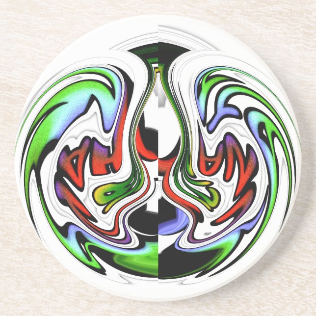 Dessous De Verre En Grès Hakuna Matata avec tourbillon et dégradations Abst (Devant)