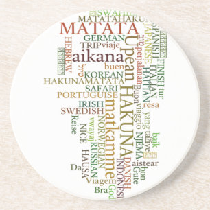 Dessous De Verre En Grès Hakuna Matata Global Word Cloud Art