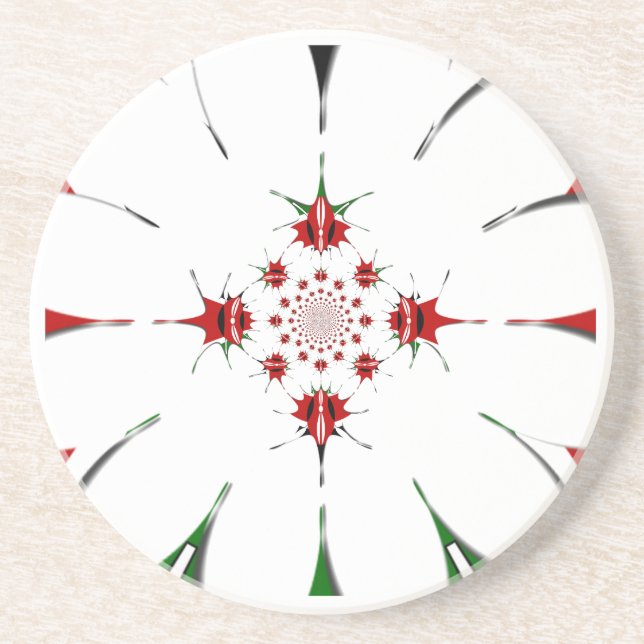 DESSOUS DE VERRE EN GRÈS HAKUNA MATATA ROUGE VERT (Devant)