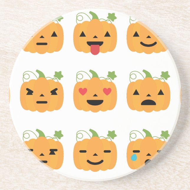 Dessous De Verre En Grès halloween citrouille emojis (Devant)