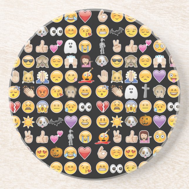 Dessous De Verre En Grès halloween emoji (Devant)