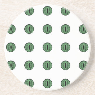 Dessous De Verre En Grès Halloween Green Polka Dot Eyes