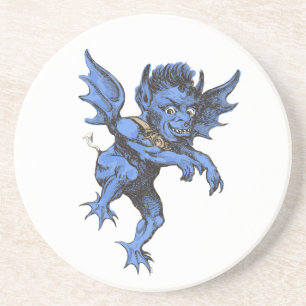 Dessous De Verre En Grès Halloween vintage, Gargouille démoniaque effrayant