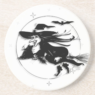 Dessous De Verre En Grès Halloween Witch