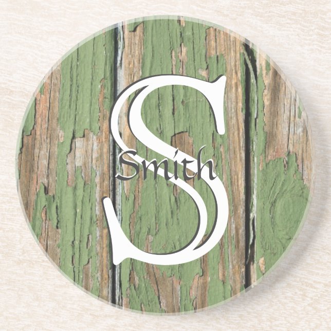 Dessous De Verre En Grès HAMbyWG - Faux Green Distressed Wood (Devant)