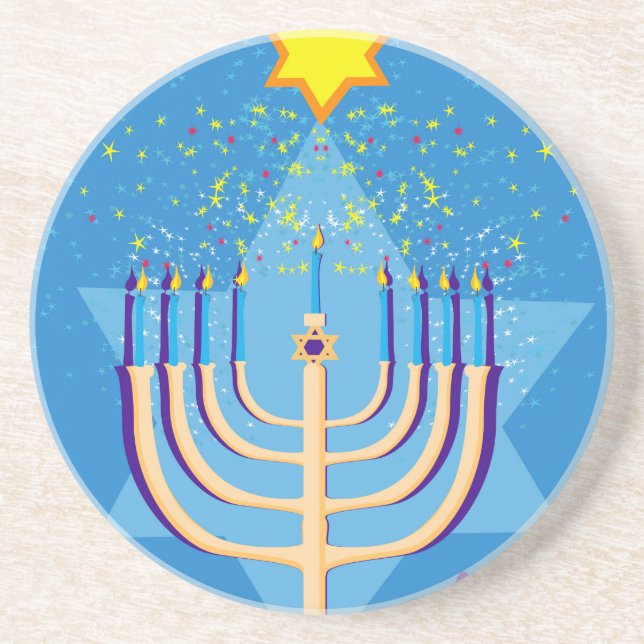 Dessous De Verre En Grès hanoukka menorah (Devant)