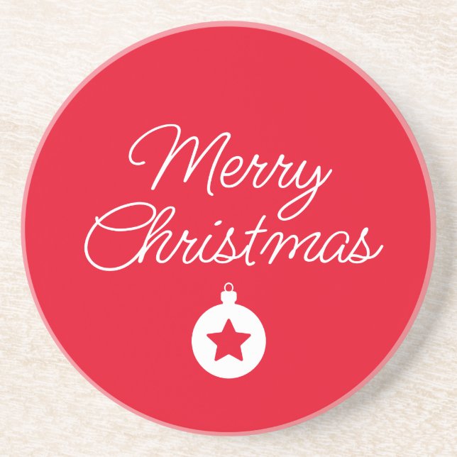 Dessous De Verre En Grès Happy New Year Merry Christmas Holiday Season (Devant)