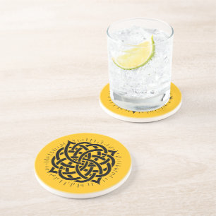 Dessous De Verre En Grès Harmonie Infinie : Art du Symbole Mandala Celtique