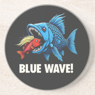 Dessous De Verre En Grès Harris Walz Élection Blue Waves Démocrate Fish