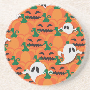 Dessous De Verre En Grès Haunted Halloween Citrouille Patch Ghosts