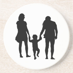 DESSOUS DE VERRE EN GRÈS HEUREUSE FAMILLE