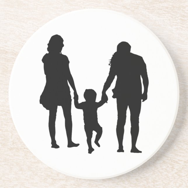 DESSOUS DE VERRE EN GRÈS HEUREUSE FAMILLE (Devant)