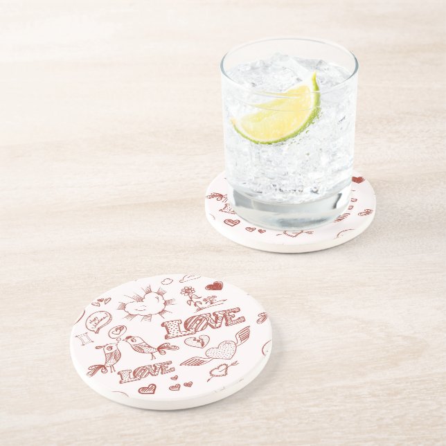 Dessous De Verre En Grès Heureuse Sainte-Valentin (Côté)