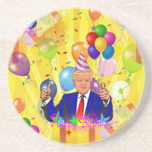 Dessous De Verre En Grès heureux anniversaire donald trump