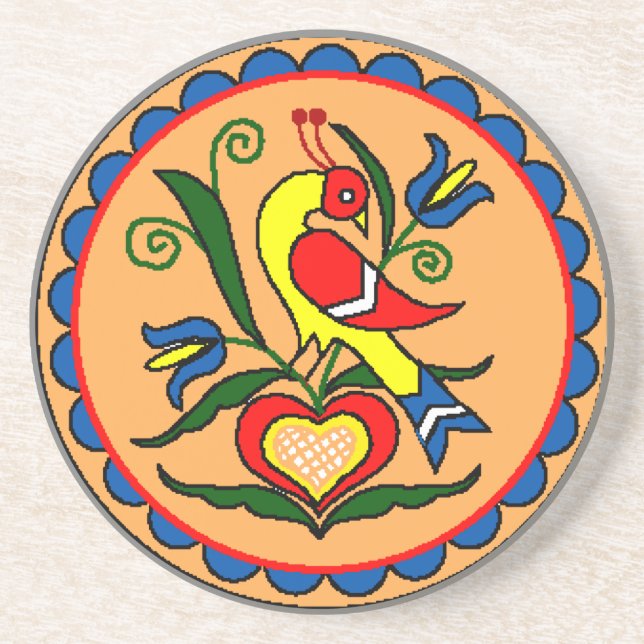 Dessous De Verre En Grès Hex Sign Dutch Bird (Devant)