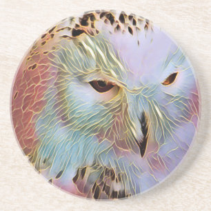 DESSOUS DE VERRE EN GRÈS HIBOU