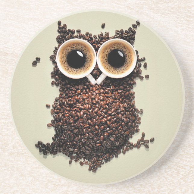 Dessous De Verre En Grès Hibou de café (Devant)
