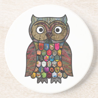 Dessous De Verre En Grès Hibou de patchwork