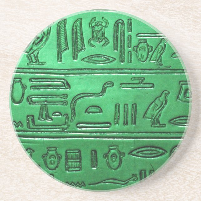 Dessous De Verre En Grès Hiéroglyphes 2014-1024 (Devant)