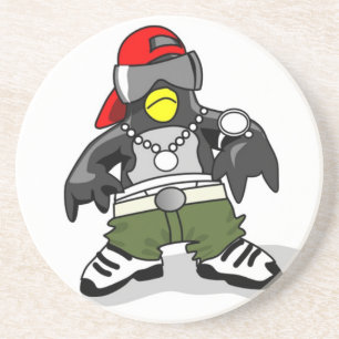 Dessous De Verre En Grès Hip hop cool Penguin