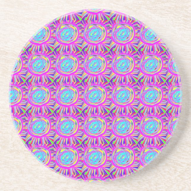 Dessous De Verre En Grès Hippie Retro chill art de base (Devant)