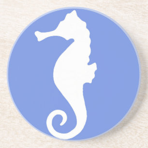 Dessous De Verre En Grès Hippocampe Bleu