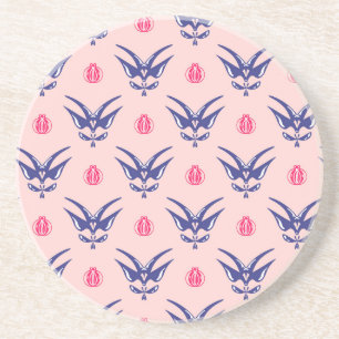 Dessous De Verre En Grès Hirondelle bleue et cœur rose