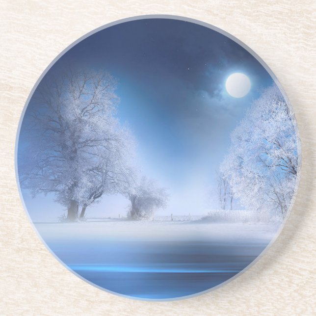 Dessous De Verre En Grès Hiver 04 (Devant)