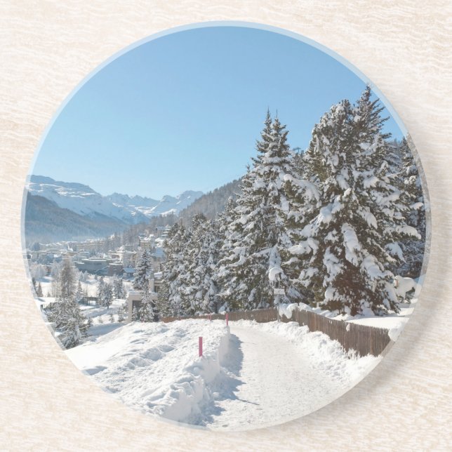 Dessous De Verre En Grès Hiver à St. Moritz (Devant)