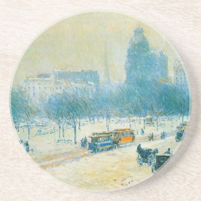 Dessous De Verre En Grès Hiver en Union Carré par Frederick Childe Hassam (Devant)