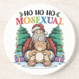 Dessous De Verre En Grès Ho Ho Ho Mosexuel Gay Santa LGBTQ Gay Noël
