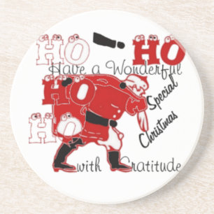 Dessous De Verre En Grès HO HO J'ai un merveilleux Noël avec gratitude