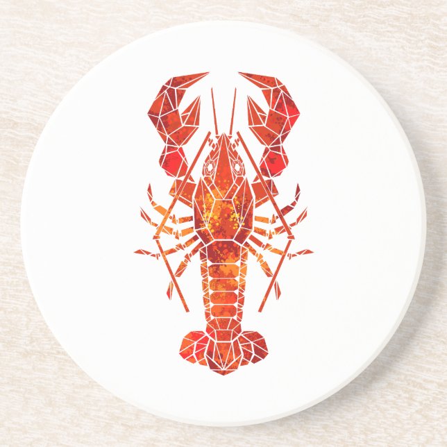 Dessous De Verre En Grès Homard polygonal rouge (Devant)