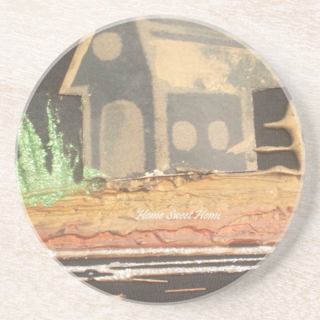 Dessous De Verre En Grès Home Sweet Home Art Imprimer (Devant)