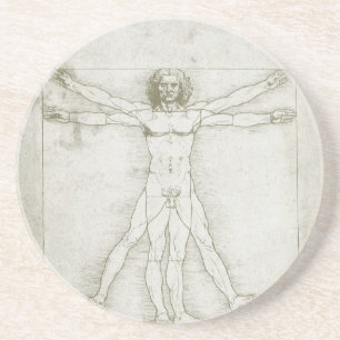 Dessous De Verre En Grès Homme vitruvien par Leonardo da Vinci