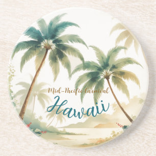 Dessous De Verre En Grès Honolulu Voyage Hawaïen de style vintage