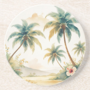 Dessous De Verre En Grès Honolulu Voyage Hawaïen de style vintage