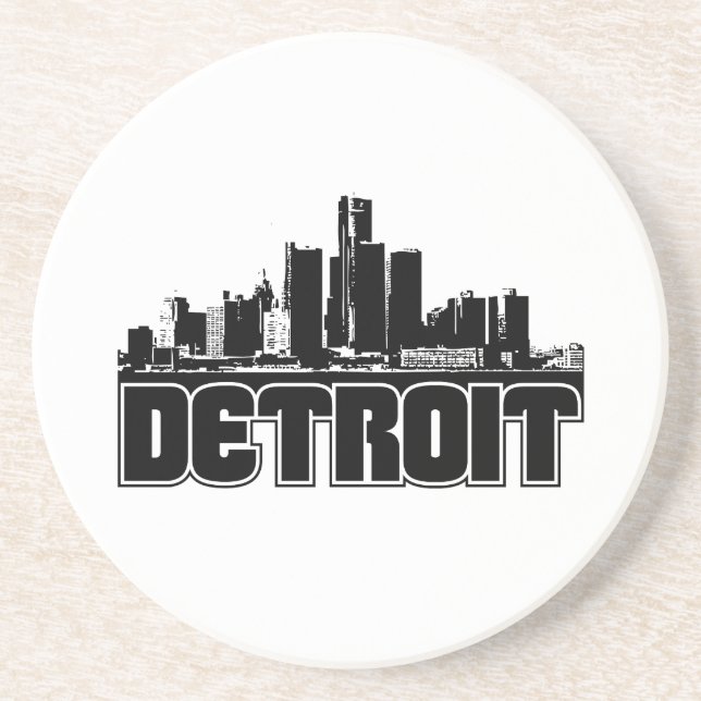 Dessous De Verre En Grès Horizon de Detroit (Devant)
