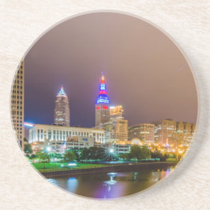 Dessous De Verre En Grès horizon de sity de Cleveland Ohio du centre ville